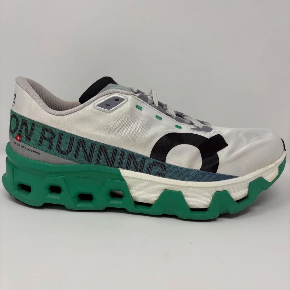 On Cloudmonster Hyper Men's Size 13 White Green Running Shoes (3ME10131560)